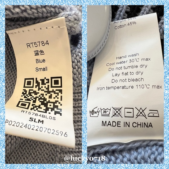 Saodimallsu EUC Ruffle Short Flutter Sleeve Knit Sweater Top in Blue Sz S - Picture 8 of 8